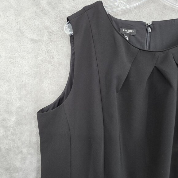 Talbots Classic Sheath Dress 18W Black Corpcore Chic Modern Office Retro Glam - Picture 3 of 9